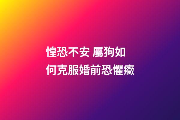 惶恐不安 屬狗如何克服婚前恐懼癥